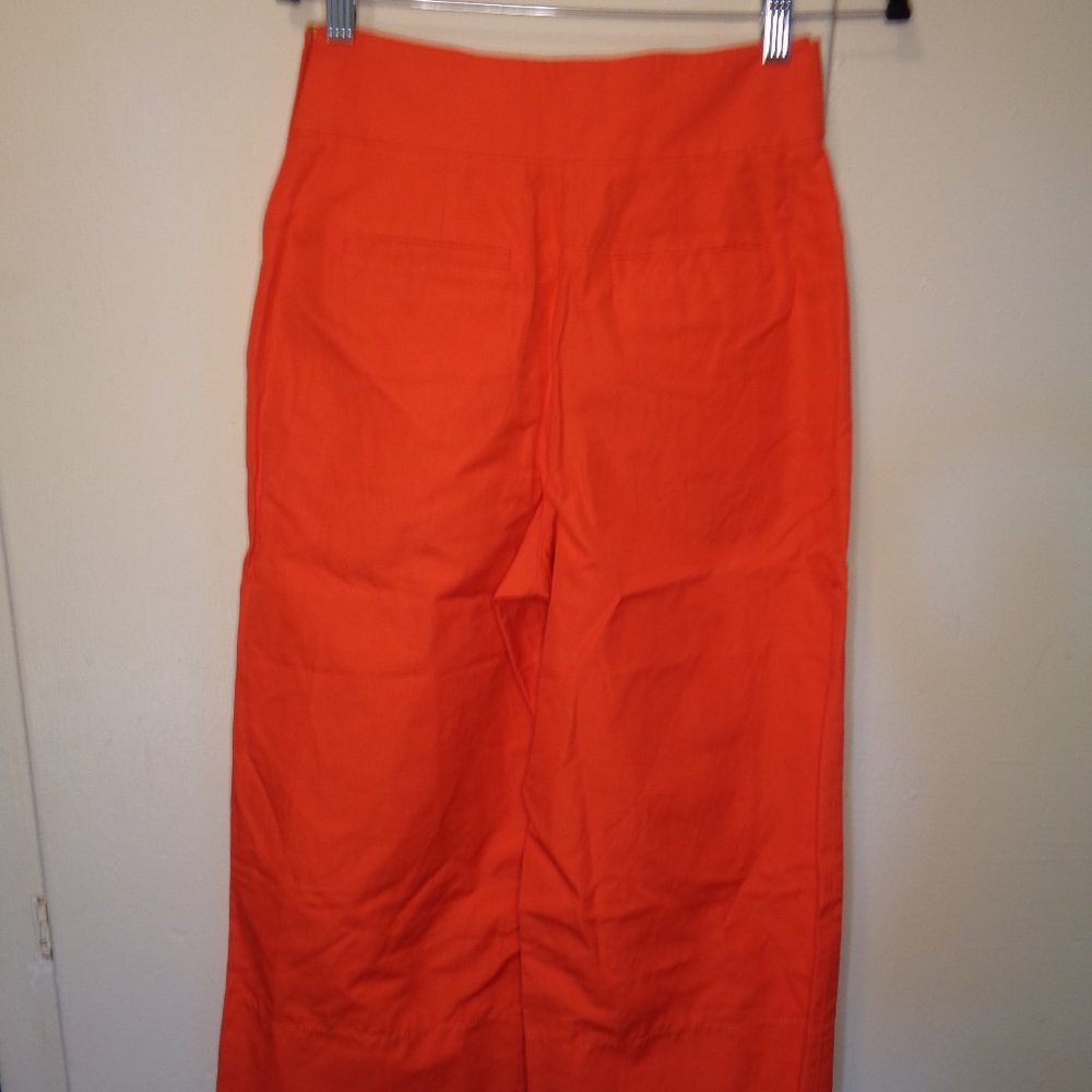 Kate Spade Bright Orange Cotton Linen Culottes - Picture 8 of 12